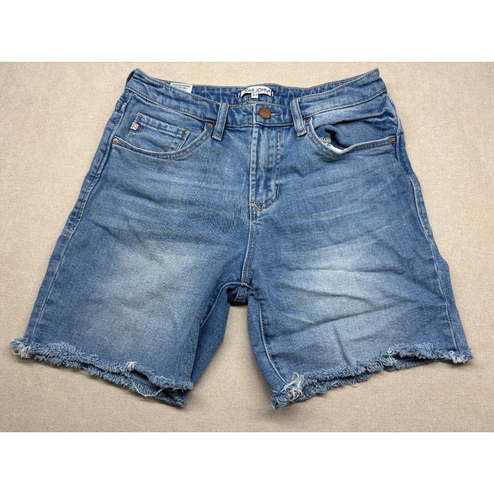 Dear John Shorts 27 Blue Denim Stretch 5.5 Inseam Cut Off
